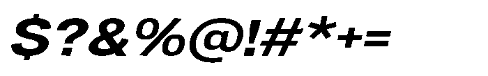 Denova Bold Expanded Italic Font OTHER CHARS