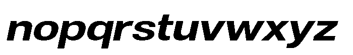 Denova Bold Expanded Italic Font LOWERCASE