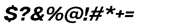 Denova Bold Semi Expanded Italic Font OTHER CHARS