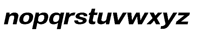 Denova Bold Semi Expanded Italic Font LOWERCASE