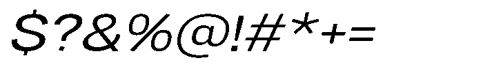 Denova Expanded Italic Font OTHER CHARS