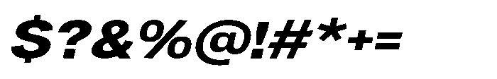 Denova Extra Expanded Italic Font OTHER CHARS