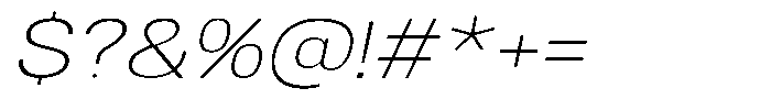 Denova Extra Light Expanded Italic Font OTHER CHARS