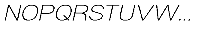 Denova Extra Light Expanded Italic Font UPPERCASE