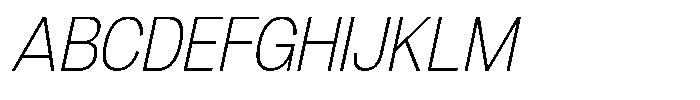Denova Extra Light Semi Condenced Italic Font UPPERCASE