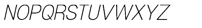 Denova Extra Light Semi Condenced Italic Font UPPERCASE