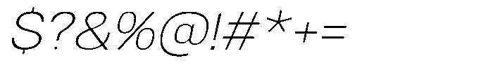 Denova Extra Light Semi Expanded Italic Font OTHER CHARS