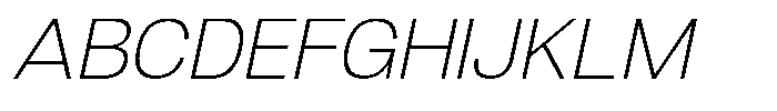 Denova Extra Light Semi Expanded Italic Font UPPERCASE