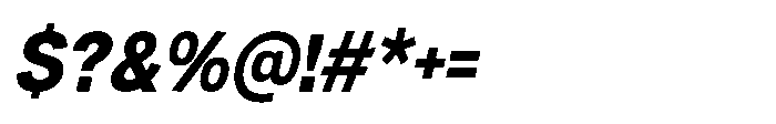 Denova Extra Semi Condenced Italic Font OTHER CHARS