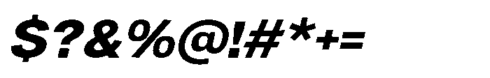Denova Extra Semi Expanded Italic Font OTHER CHARS