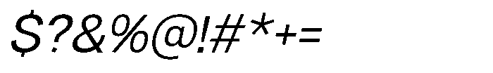 Denova Italic Font OTHER CHARS