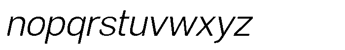Denova Light Italic Font LOWERCASE