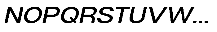 Denova Medium Expanded Italic Font UPPERCASE