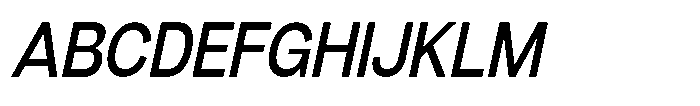 Denova Medium Semi Condenced Italic Font UPPERCASE