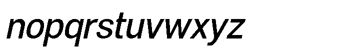 Denova Medium Semi Condenced Italic Font LOWERCASE