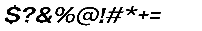 Denova Semi Bold Expanded Italic Font OTHER CHARS