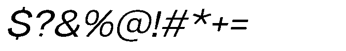 Denova Semi Expanded Italic Font OTHER CHARS