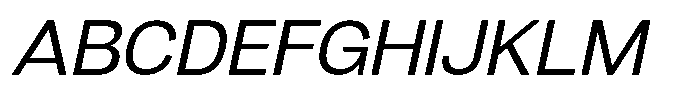 Denova Semi Expanded Italic Font UPPERCASE