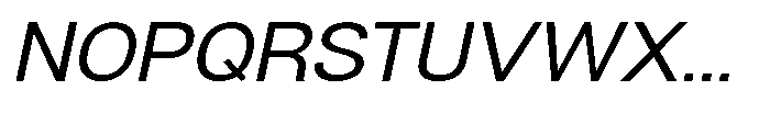 Denova Semi Expanded Italic Font UPPERCASE