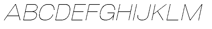 Denova Thin Expanded Italic Font UPPERCASE