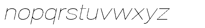 Denova Thin Expanded Italic Font LOWERCASE