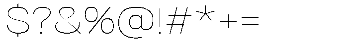 Denova Thin Expanded Font OTHER CHARS