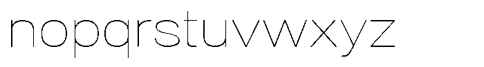 Denova Thin Expanded Font LOWERCASE