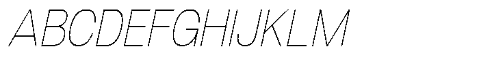 Denova Thin Semi Condenced Italic Font UPPERCASE