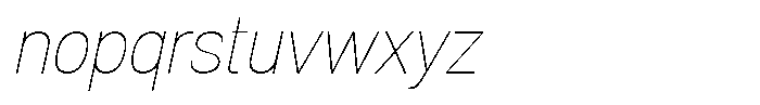Denova Thin Semi Condenced Italic Font LOWERCASE