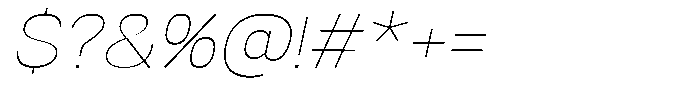 Denova Thin Semi Expanded Italic Font OTHER CHARS