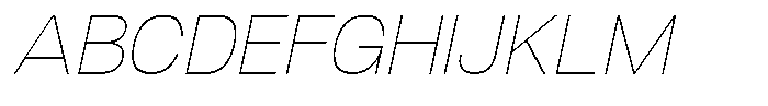Denova Thin Semi Expanded Italic Font UPPERCASE
