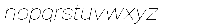 Denova Thin Semi Expanded Italic Font LOWERCASE