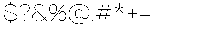 Denova Thin Semi Expanded Font OTHER CHARS