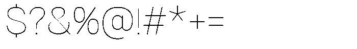 Denova Thin Font OTHER CHARS