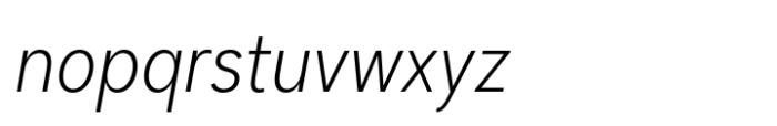 Dexa Pro Narrow Extra Light Italic Font LOWERCASE