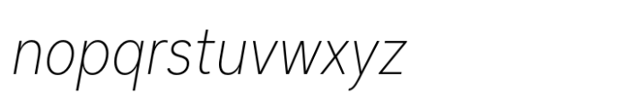 Dexa Pro Narrow Thin Italic Font LOWERCASE