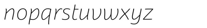Dez Now Sans Thin Italic Font LOWERCASE