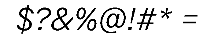 Delegate Light Italic Font OTHER CHARS