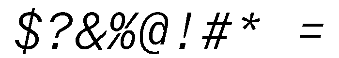Delegate Mono Light Italic Font OTHER CHARS