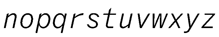 Delegate Mono Light Italic Font LOWERCASE