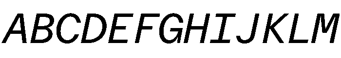 Delegate Mono Regular Italic Font UPPERCASE