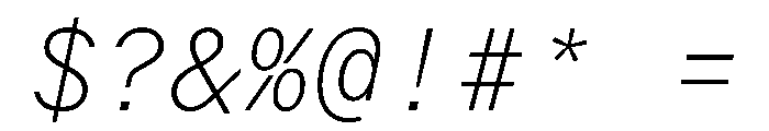Delegate Mono Thin Italic Font OTHER CHARS