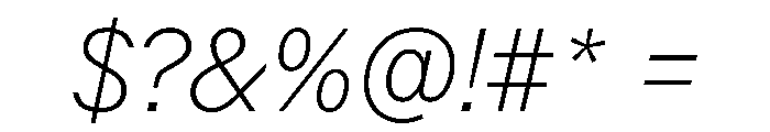 Delegate Thin Italic Font OTHER CHARS