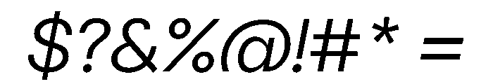 Delphia LightWideItalic Font OTHER CHARS