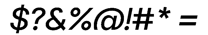 Delphia RegularWideItalic Font OTHER CHARS