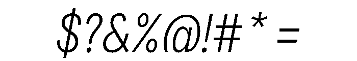 Delphia UltraLightCondItalic Font OTHER CHARS