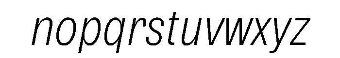 Delphia UltraLightCondItalic Font LOWERCASE