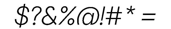 Delphia UltraLightItalic Font OTHER CHARS