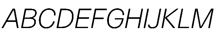Delphia UltraLightItalic Font UPPERCASE