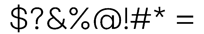 Delphia UltraLightWide Font OTHER CHARS
